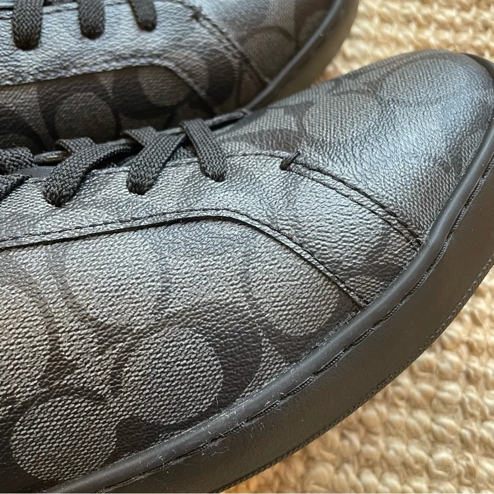 Coach Sneakers Clip Signature Low Top Charcoal Black G4949 Men’s Size 11 New - Picture 8 of 13